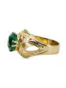 Esmeralda Oro amarillo de 14 quilates Anillo Estilo vintage vrc135y